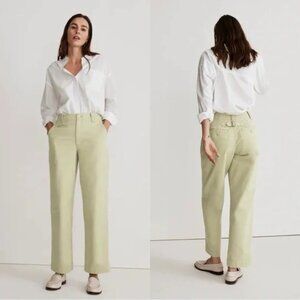 Madewell Casual Wide-Leg Pants - Pale Lichen Green (NWOT)